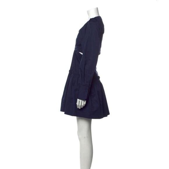 Jason Wu Cutout Cotton/Spandex Poplin Long Sleeve Mini Dress - Picture 3 of 16